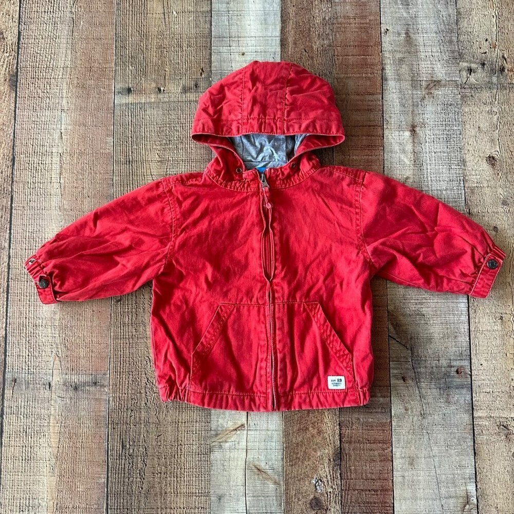 Childrens Place kids boys convas utility jacket in red -24M